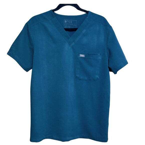FIGS Teal V-Neck Scrub Top Technical Collection Women’s Size Small Healthcare Un - Picture 2 of 5